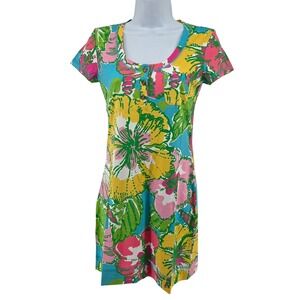 Lilly Pulitzer Britton TShirt Dress Big Flirt Print Short Sleeve Shift Preppy XS